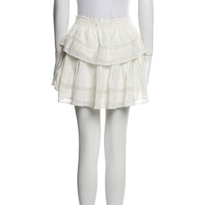 LoveShackFancy White Mini Ruffle Skirt